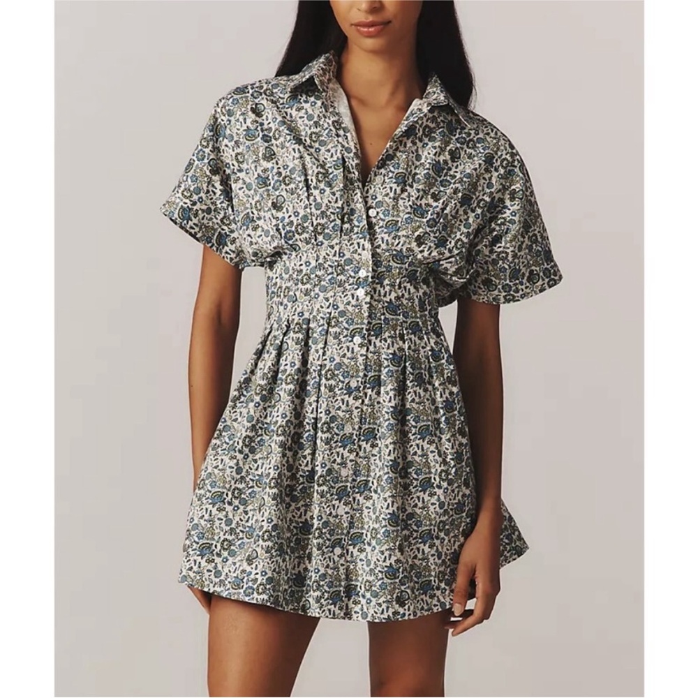 Anthropologie The Tobie Mini Shirt Dress by Exquise